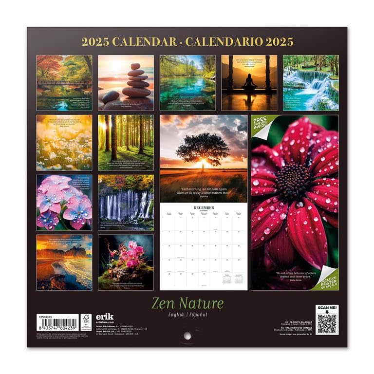 Zen Nature Wall Calendar 2025 - 12