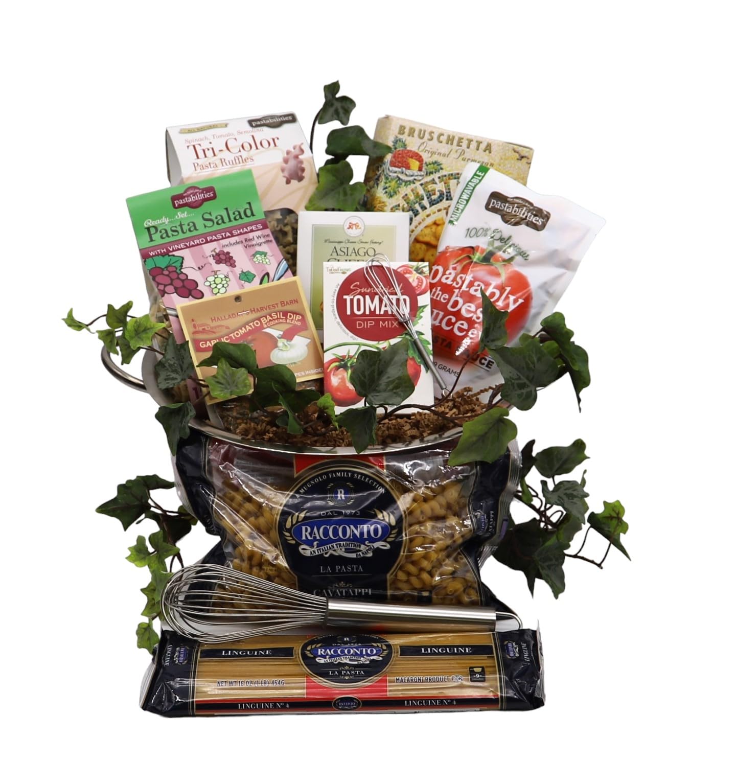 Italian Pasta Gift Basket - Gourmet Linguine, Tri-Colored Pasta, Artisan Sauces, Bruschetta & Dips - Authentic Mediterranean Food Gift Set - Perfect for Cooking Enthusiasts & Italian Food Lovers - Ideal for Holidays, Housewarming, Birthday Gifts & Corporate Events