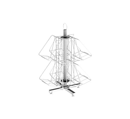 FixtureDisplays® 8-Pocket Spinning Display Rack for DVDs, Books, CDs, Postcards & Greeting Cards - Compact 6.54