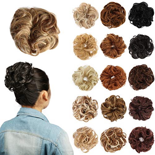 STYLER Messy Bun Hair Pieces for Women - Synthetic Hair Bun Extension - Curly Donut Updo for Quick Hairstyles - Perfect for Work, Parties & Everyday Wear (12H24)