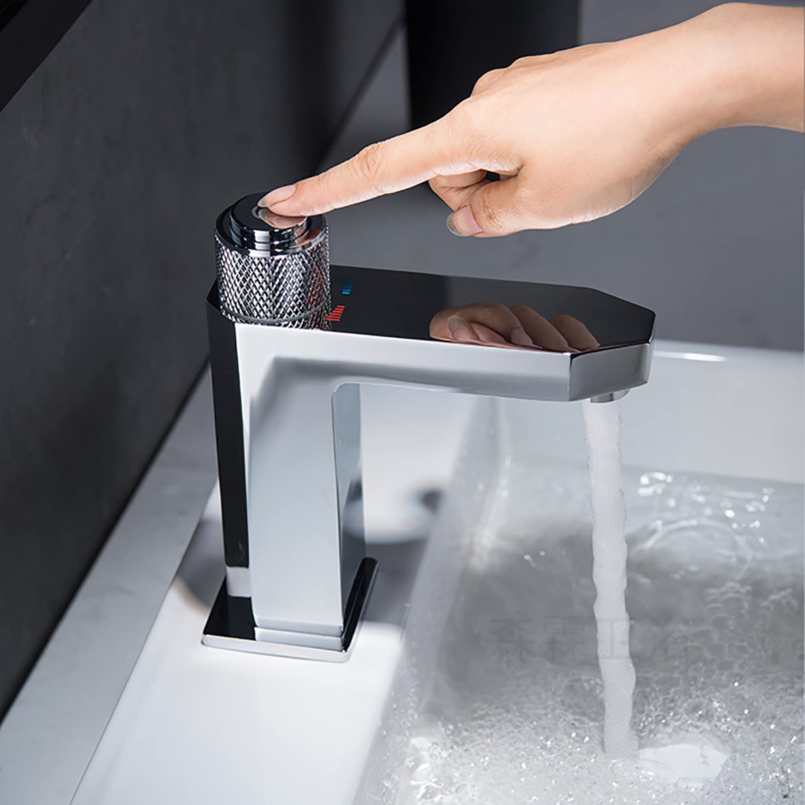 Chrome Single Handle Bathroom Sink Faucet with Push Button Switch - Brass Single Hole Deck Mounted Basin Mixer Tap for Vanity - Perfect for Modern Bathrooms & Powder Rooms