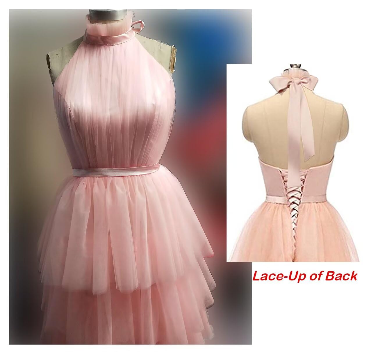 Elegant Women's Halter Homecoming Dress Tiered Tulle Prom Gown A-Line Evening Party Dress for Formal Events & Special Occasions