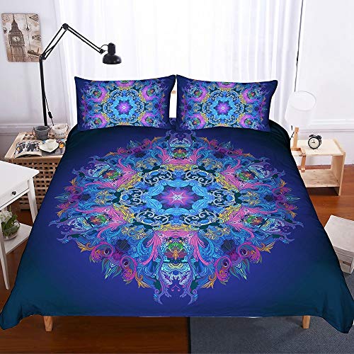 REALIN Bohemian Duvet Cover Set - Elegant Datura Design, 2-4PC Microfiber Bedding for Kids & Adults (Twin/Full/Queen/King) - Perfect for Boho Chic Bedrooms & Cozy Home Decor