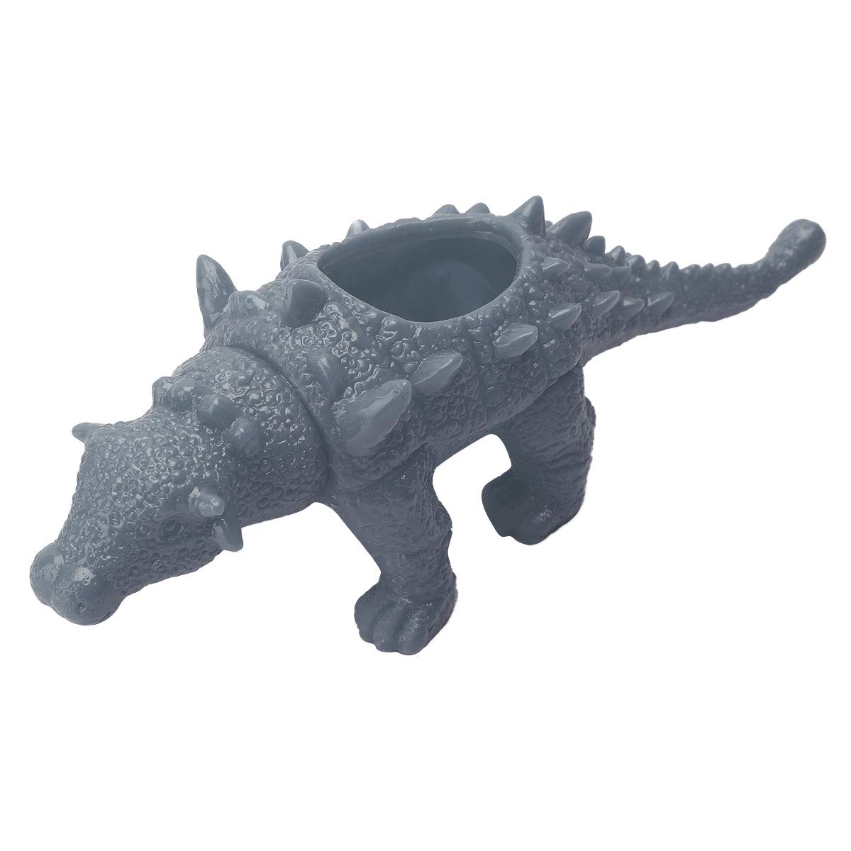 YOOJIA Cute Dinosaur & Hippo Shaped Succulent Plant Pots - Ankylosaurus Grey Flower Vase for Bonsai, Home & Office Desktop Decoration - Perfect for Indoor Plants, Cactus, and Small Garden Decor