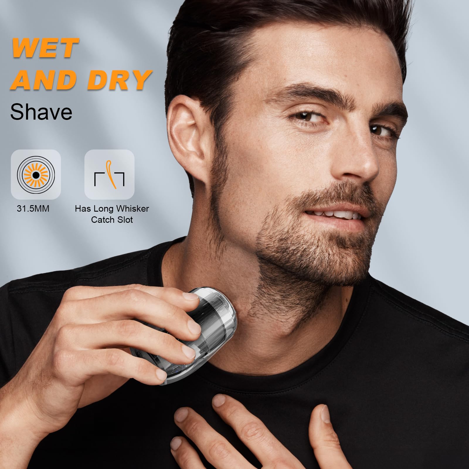 Mini Electric Shaver for Men - Portable USB-C Rechargeable Travel Razor with Powerful Motor | Perfect for Business Trips, Gym Bags & Daily Grooming (Black)