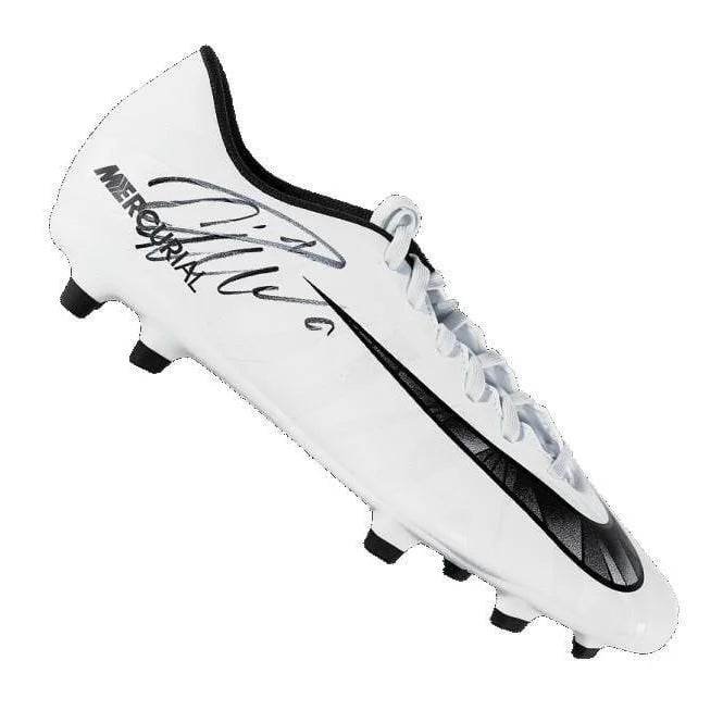 Authentic Cristiano Ronaldo Signed Nike Football Boots with COA - Real Madrid & Portugal Jersey Match Worn Style - Perfect for Collectors, Sports Memorabilia Displays, and Football Fan Gifts