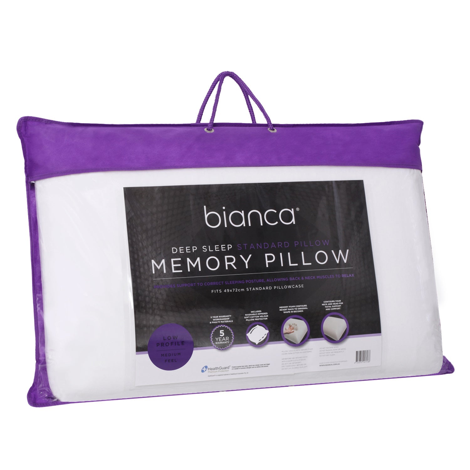 Best Deep Sleep Low Memory Foam Pillow for Neck Pain Relief - Orthopedic Contour Support for Side, Back & Stomach Sleepers - Perfect for Home, Travel & Hotel Use