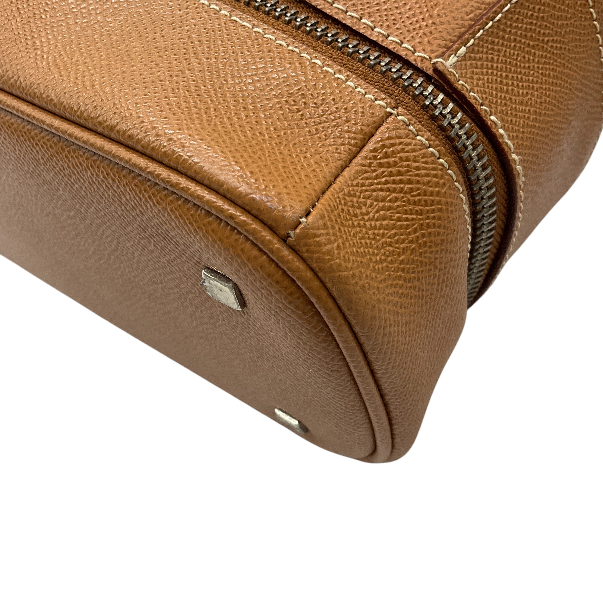 Jean Paul Gaultier Tan Pebbled Leather Double Handle Tote Bag - Luxury Designer Handbag for Women, Perfect for Work, Travel & Everyday Use