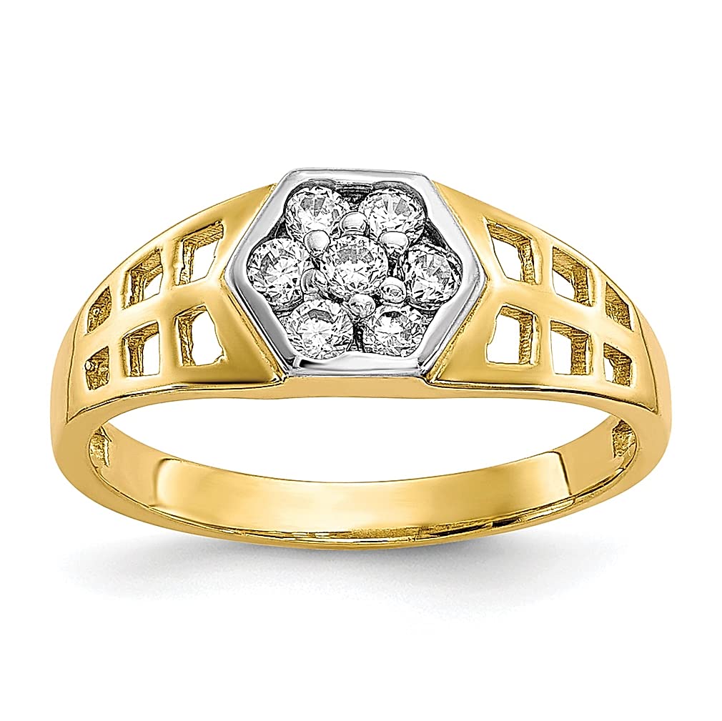 10K Yellow Gold Cubic Zirconia (CZ) Baby Ring - Dainty Children's Jewelry for Girls, Elegant Gift for Women | Perfect for Birthdays, Christenings & Special Occasions