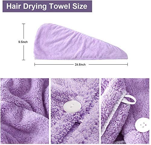 Premium 500 GSM Microfiber Hair Towel Wrap - Ultra Absorbent Quick Dry Hair Turban for Women & Men - Soft Bath Towel Cap for Shower, Spa & Salon Use (Multicolor, Set of 1)