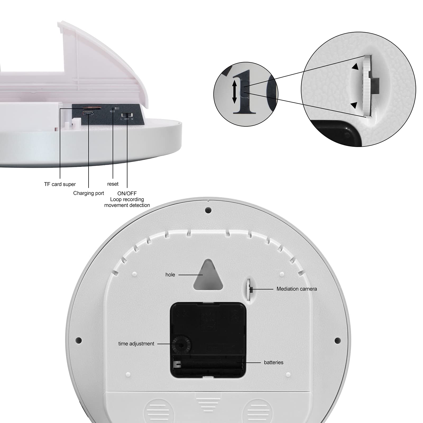 Hidden Camera Detector Wall Clock - 1080P HD No Audio Security Camera with Motion Detection, Nanny Cam for Home & Office Surveillance | No App Needed | Perfect for Monitoring Kids, Pets, and Valuables
