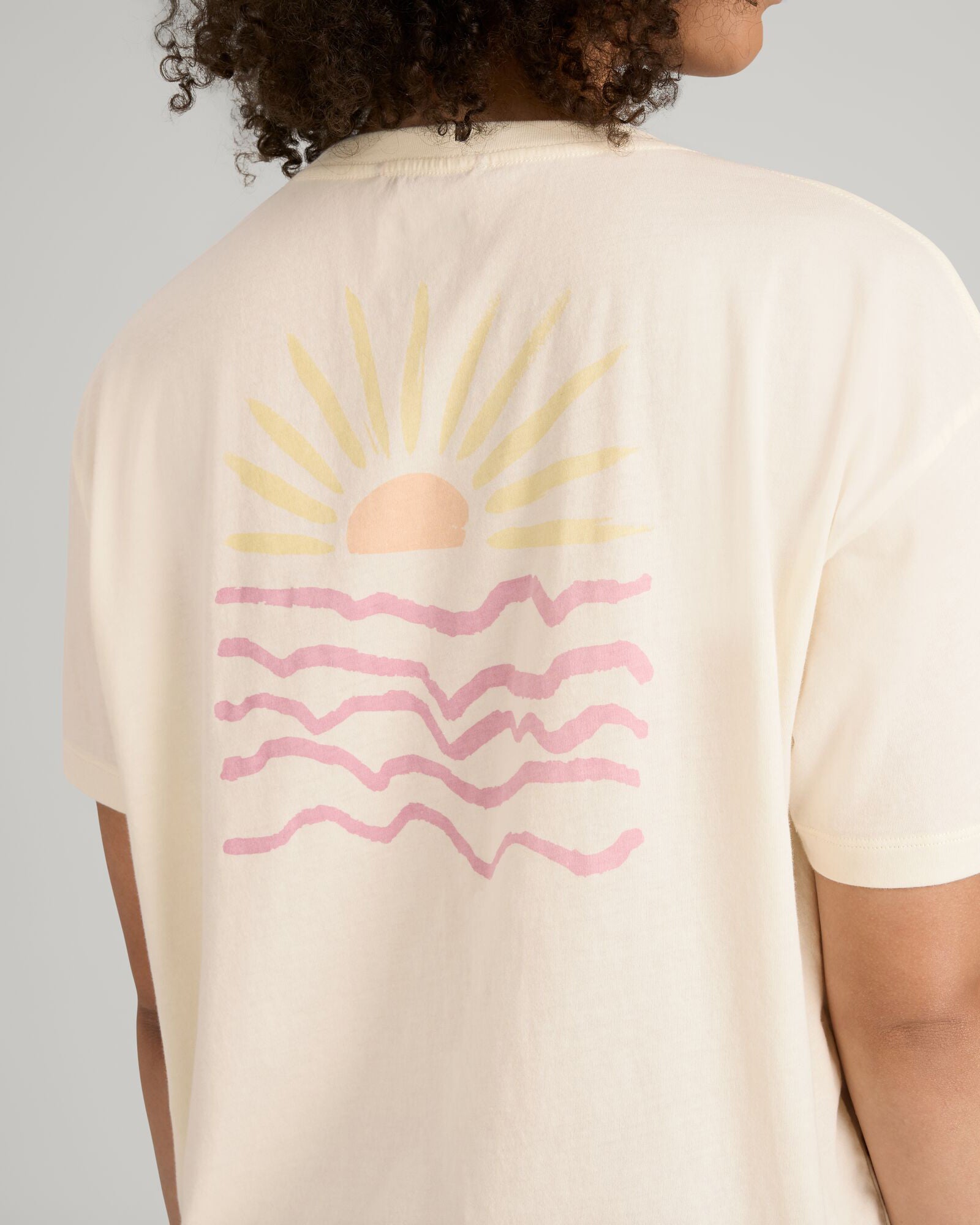 Women's Sunrise Floral Organic Cotton T-Shirt - Soft & Breathable Natural Tee for Casual Wear & Summer Outfits