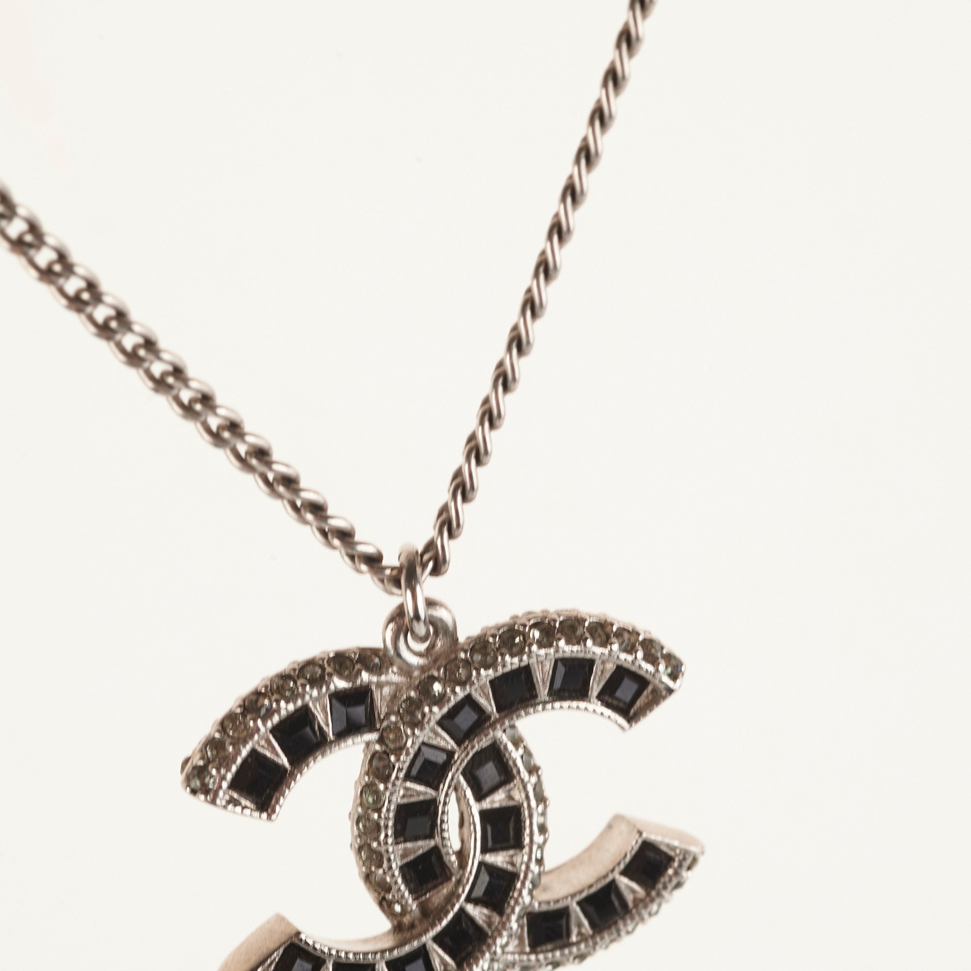 Chanel CC Logo Pendant Necklace in Sterling Silver - Elegant Jewelry for Women, Perfect for Parties, Weddings & Everyday Wear