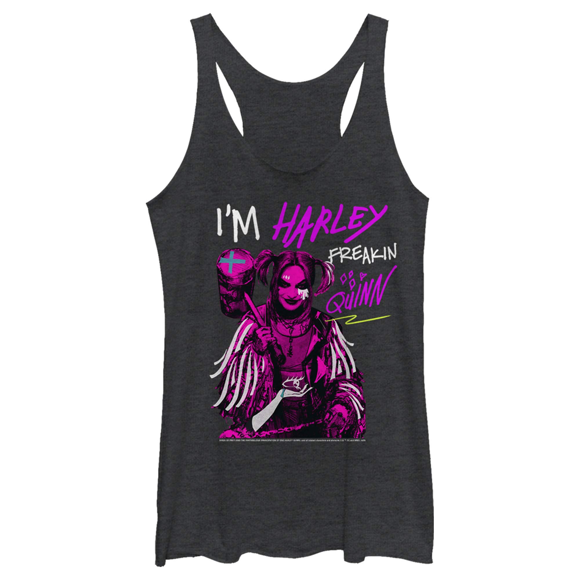 Birds of Prey Harley Quinn Women's Racerback Tank Top - Comfortable Graphic Tee for Cosplay, Comic Con & Casual Wear