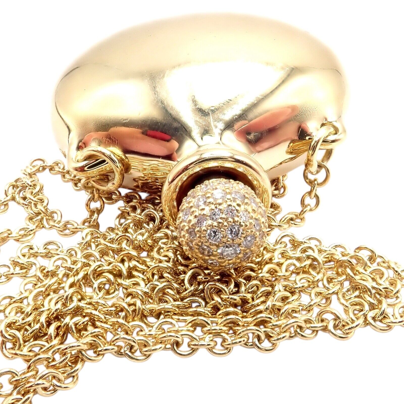 Tiffany & Co Peretti 18k Yellow Gold Diamond Bottle Pendant Necklace - Extra Large Luxury Jewelry for Women, Perfect Gift for Anniversary & Special Occasions