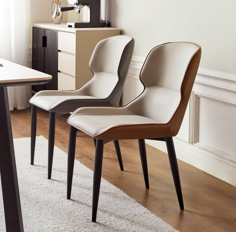 Premium Organic Leather Soft Chair Set of 2 - Modern Living Room Seating for Home & Office - Comfortable Lounge Chairs for Relaxation, Reading & Conversation Areas