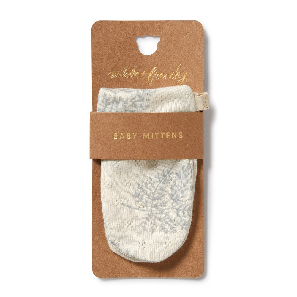 Forever Ferns Organic Pointelle Mittens - Soft & Warm Winter Gloves for Women - Perfect for Cold Weather, Outdoor Activities & Fashion