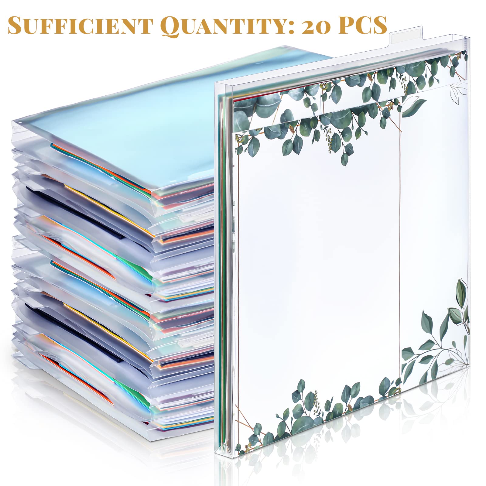 20-Pack 12x12 Clear Top-Loading Scrapbook Paper Organizer with Customizable Tabs - Plastic Storage Holder for Vinyl, Photos, Scrapbooking Supplies | Perfect for Craft Rooms, Scrapbooking Projects & Photo Organization