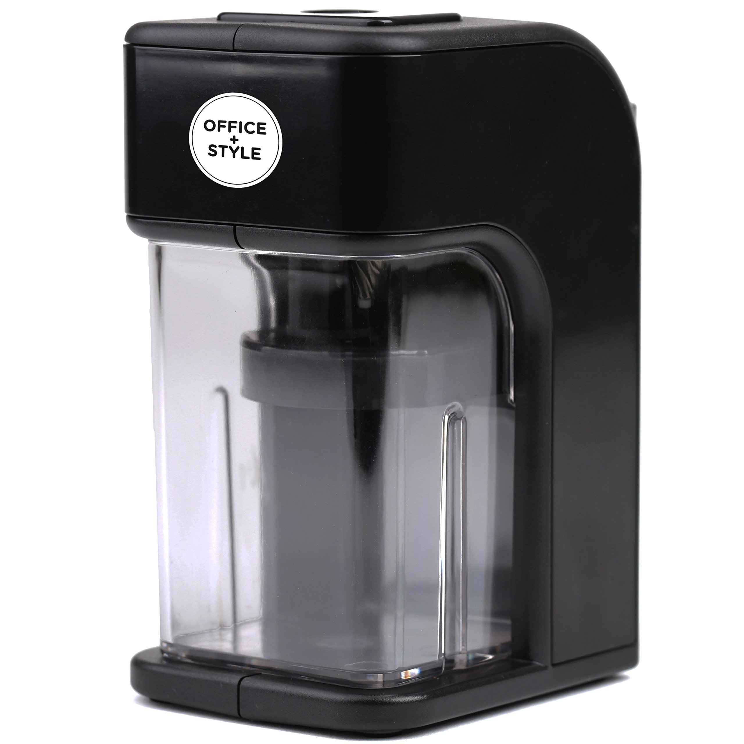 Auto Stop Electric Pencil Sharpener with Large Holder - UL Approved Safe for Home, Office & School Use - Perfect for Artists, Students & Professionals (Black) - Office Style A-PS200B