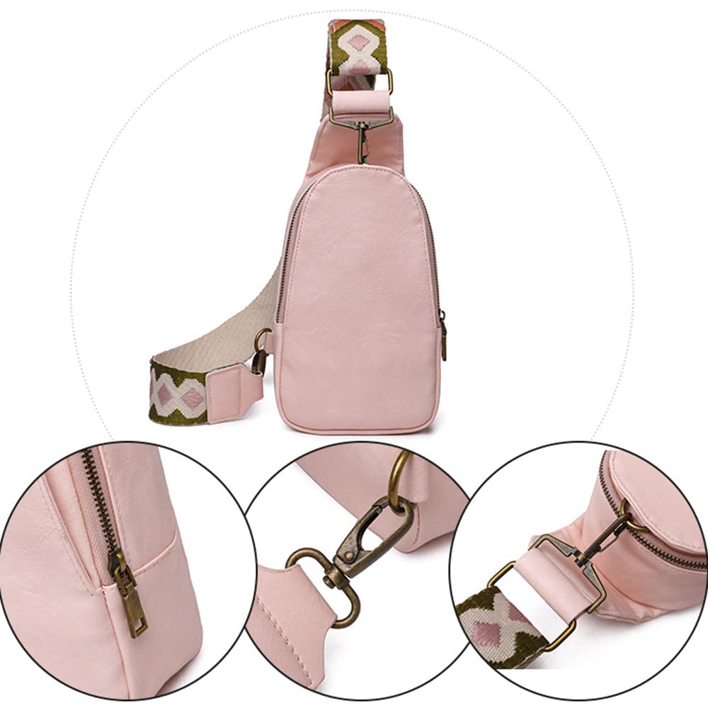 Bohemian Crossbody Sling Bag for Women & Men - Adjustable PU Leather Chest Bag | Perfect for Daily Use, Travel & Outdoor Activities