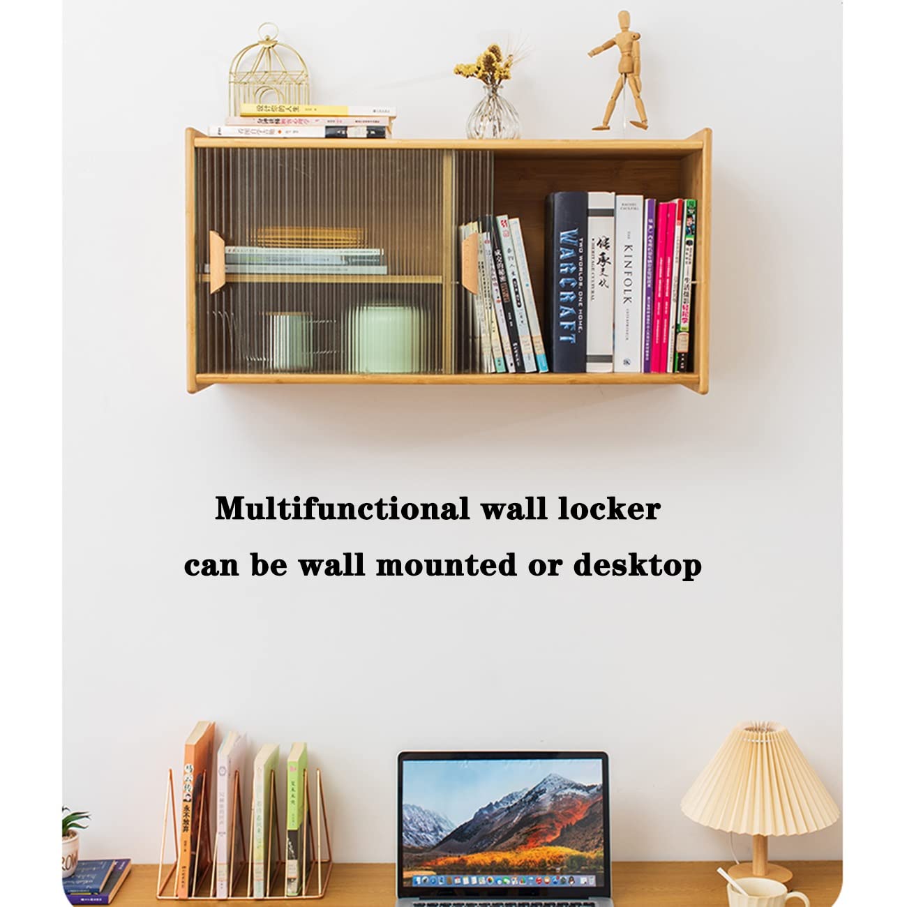 Multifunctional Wall Mounted Storage Cabinet - 77x39x28cm Wooden Wall Shelf for Kitchen Spices, Living Room Decor, Study Desk Organizer & Entryway Storage | Perfect for Home, Office & Dorm Organization