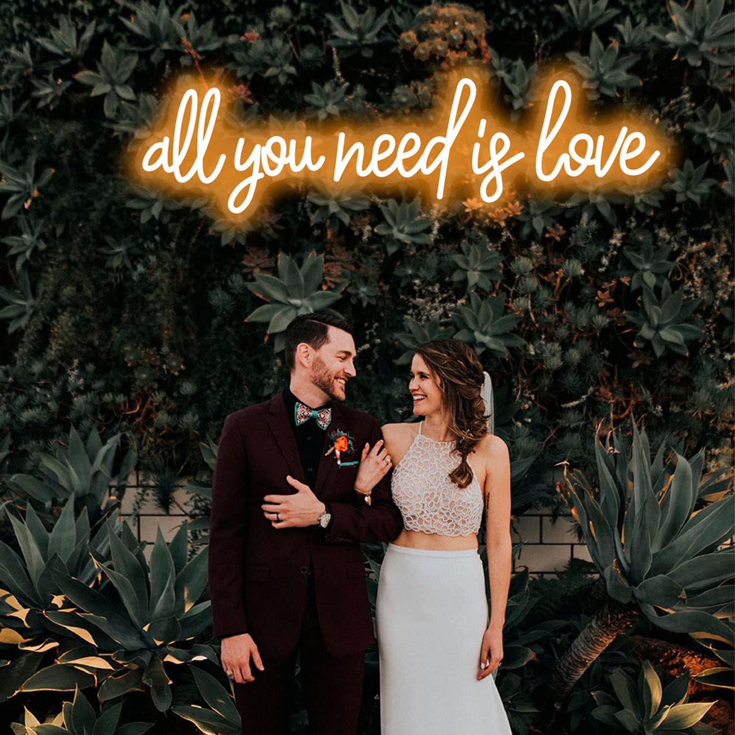 Custom 'All You Need is Love' Orange Neon Sign - Wedding Decor, Engagement Party Backdrop, Wall Art for Home & Event Decoration | Perfect for Bedroom, Living Room & Photo Booth Background