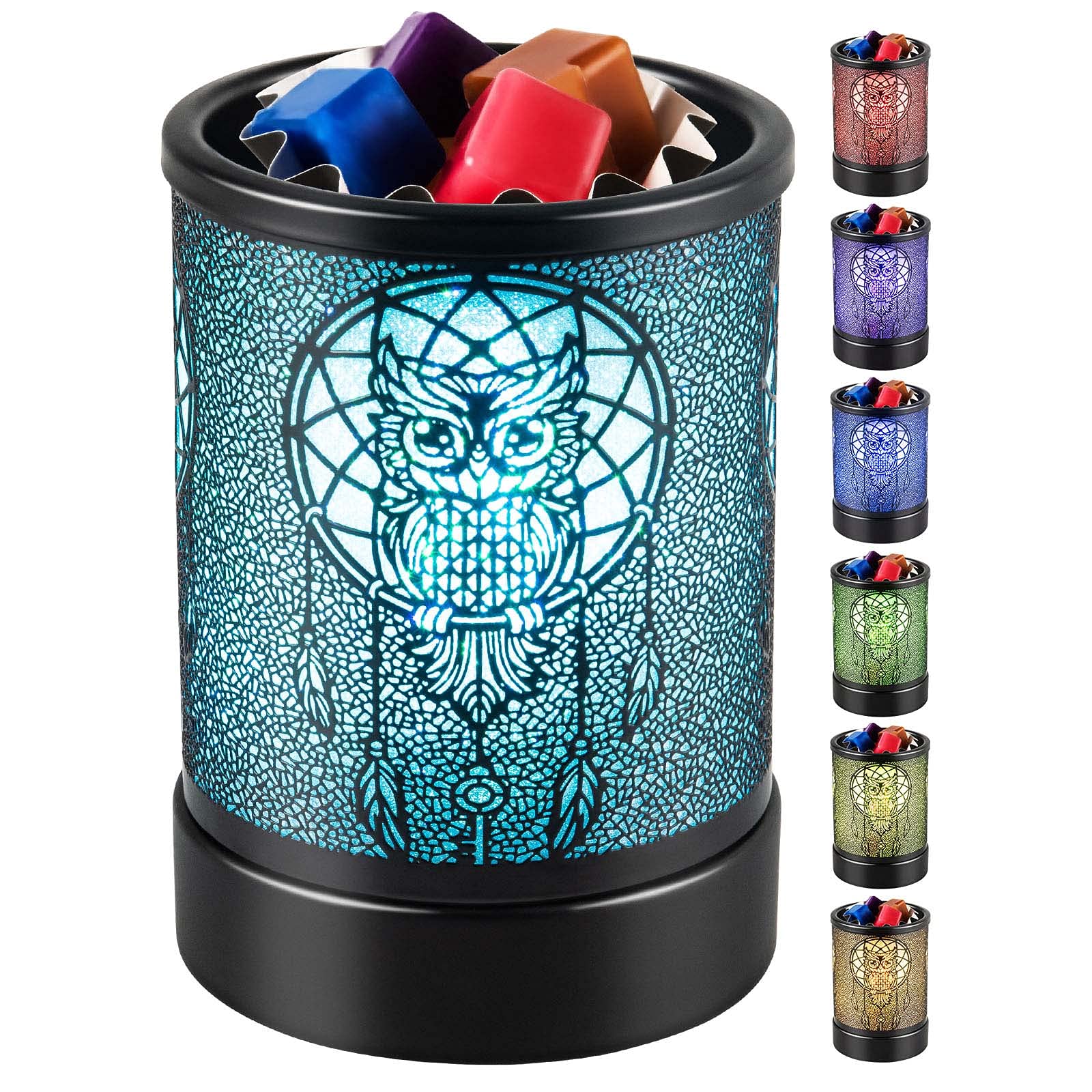 Kanlarens Electric Wax Warmer & Candle Melter with 7-Color LED Night Light - Scented Tart Burner for Home, Bedroom, Spa and Relaxation