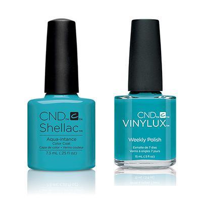 CND Shellac & Vinylux Combo Kit - Long-Lasting Nail Polish in Aqua Intense | Professional Salon Quality Manicure & Pedicure for Home or Spa Use