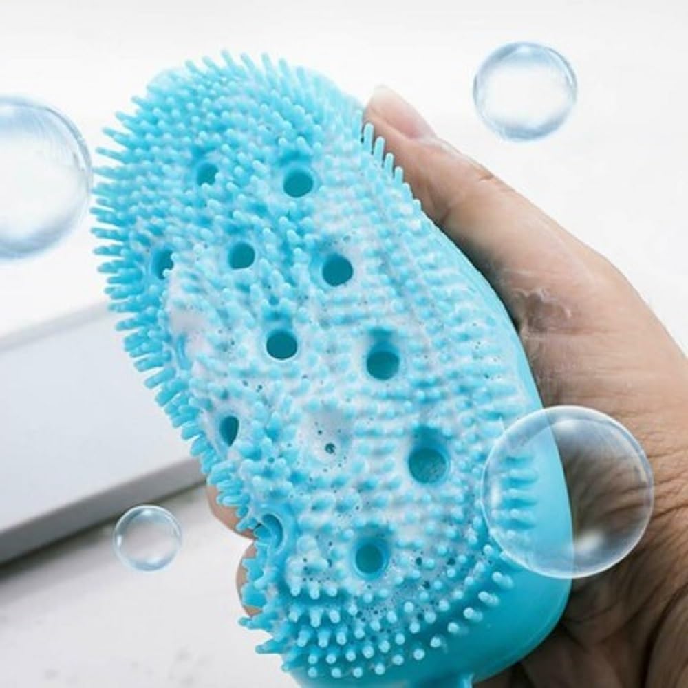 **Premium Silicone Bubble Bath Brush - Ultra Soft Body Scrubber for Men & Women - Exfoliating Shower Brush (Multicolor, 1pc) - Perfect for Spa, Relaxation & Gentle Skin Care**