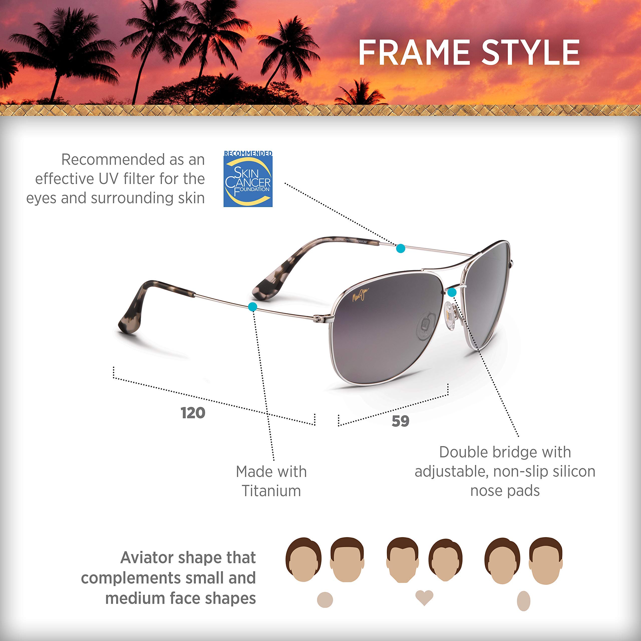 Maui Jim Cliff House Polarized Aviator Sunglasses for Men & Women - UV Protection, Anti-Glare - Perfect for Driving, Beach & Outdoor Activities