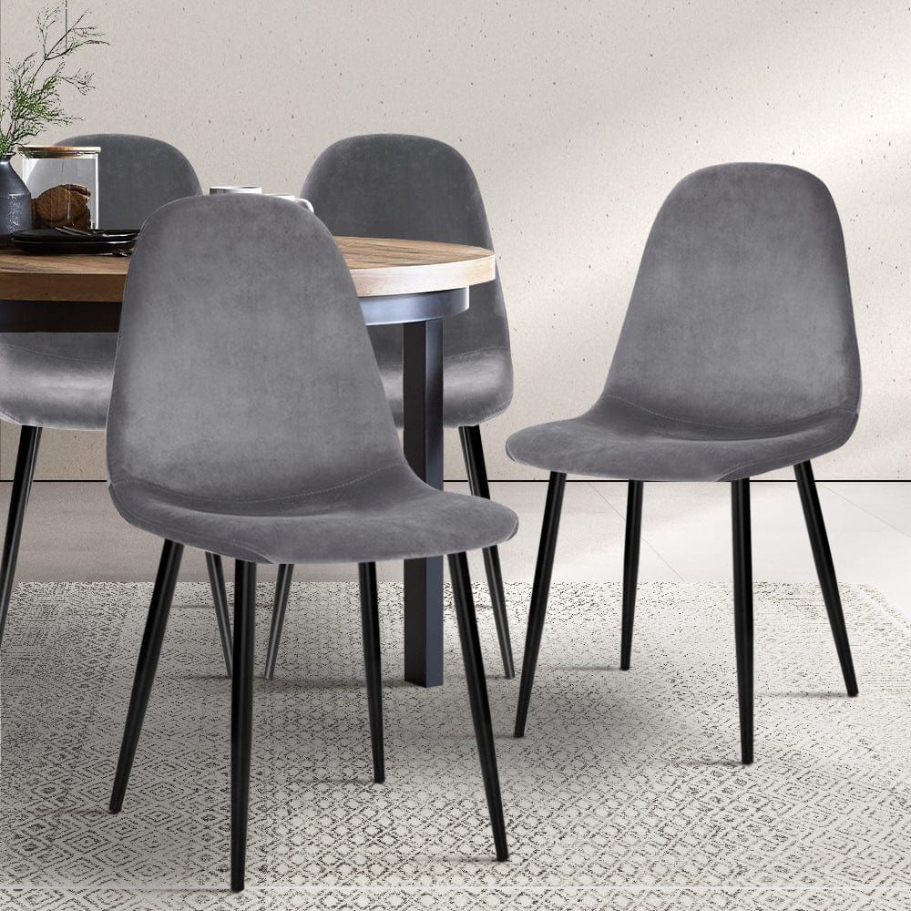 4 Pack Dark Grey Dining Chairs - Modern Kitchen & Dining Room Furniture Set for Home & Restaurant Use