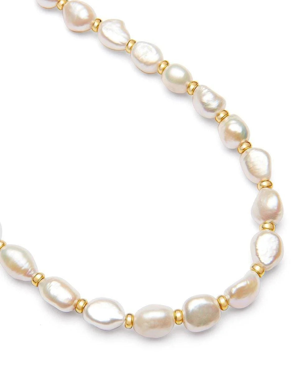 Nialaya Women's Baroque Pearl Choker Necklace - Vintage Style Pearl Jewelry for Women - Perfect for Weddings, Parties & Special Occasions