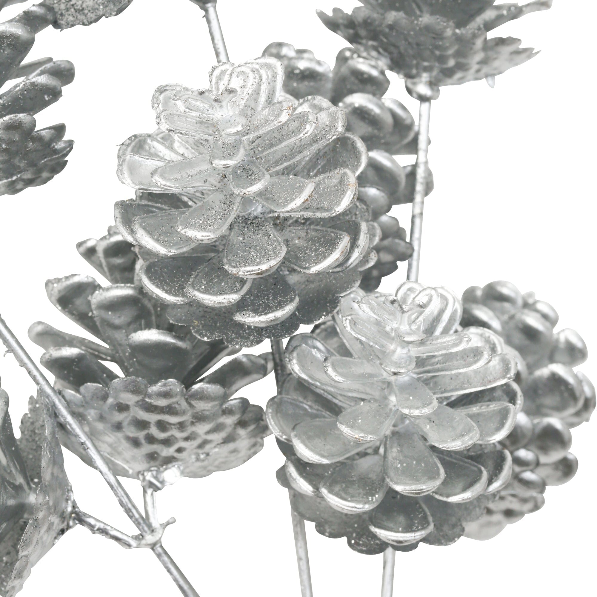 Silver Pinecone Art Plants - Elegant Home Decor for Christmas, Weddings & Seasonal Centerpieces