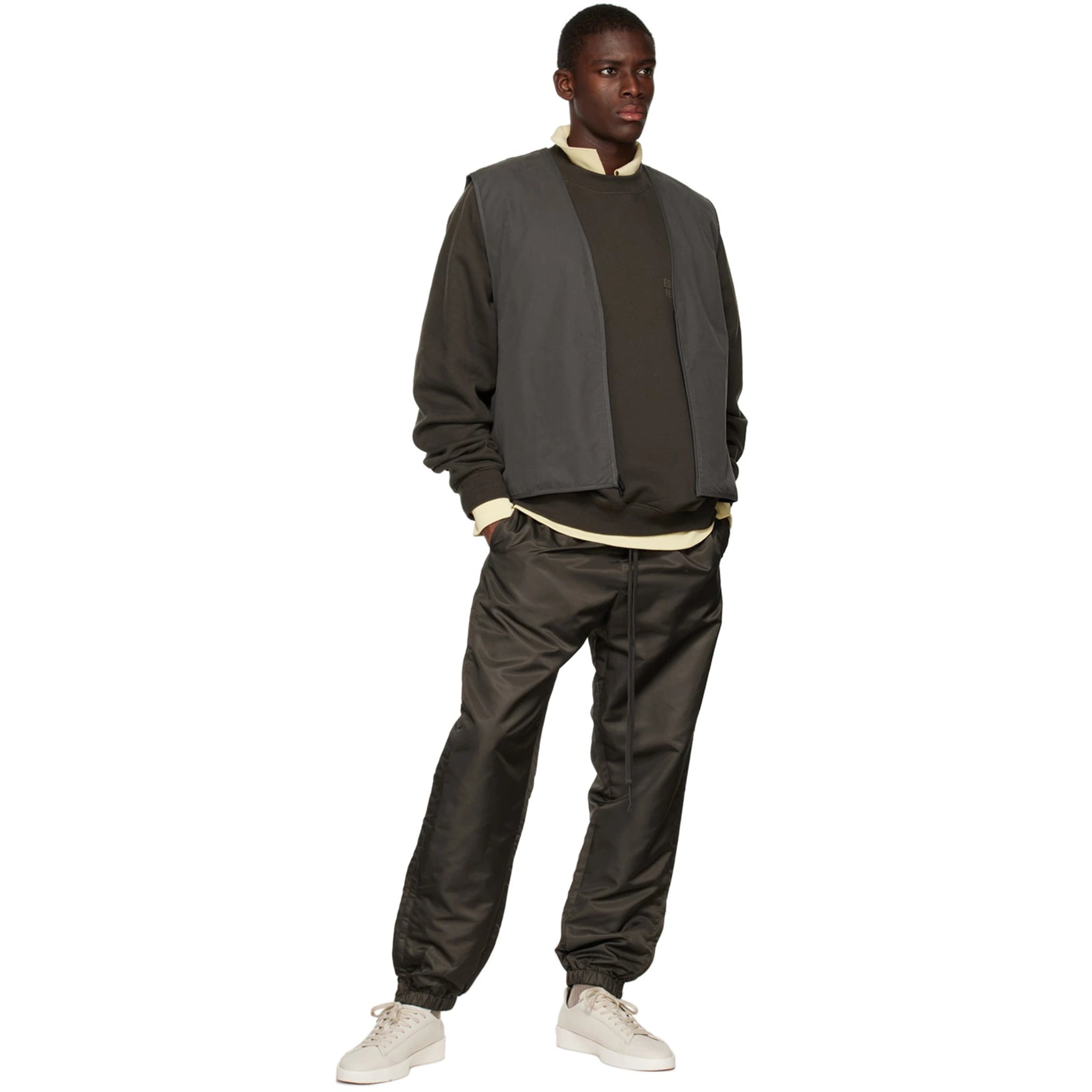 Fear Of God Essentials Off Black Sweatshirt (SS23) | Men's Casual Pullover Hoodie | Streetwear Fashion for Everyday Wear & Lounge Comfort