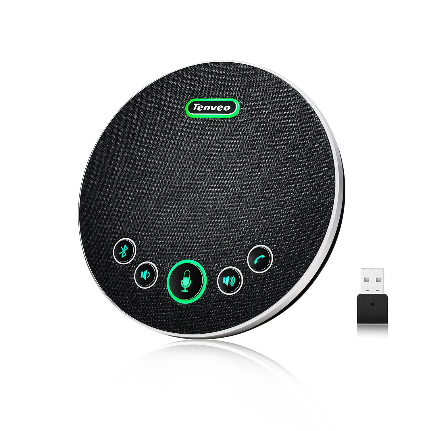 Tenveo Bluetooth/Wireless/USB Conference Speaker with Omnidirectional Microphone - Noise Cancelling Speakerphone for 10-12 People, 360° Voice Pickup for Zoom/Skype/Teams Online Meetings - Perfect for Home Office, Webinars & Conference Calls