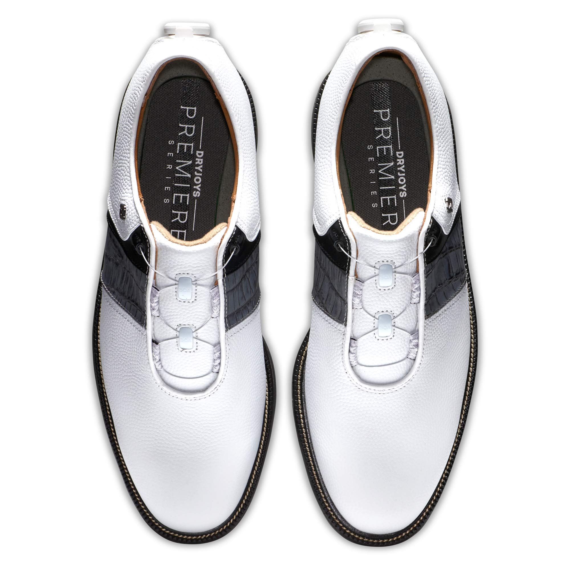 FootJoy Men's Premiere Series Packard BOA Golf Shoes - White/Grey - 9 X-Wide - Waterproof Spiked Golf Shoes for Men - Comfortable & Stable Performance on the Golf Course