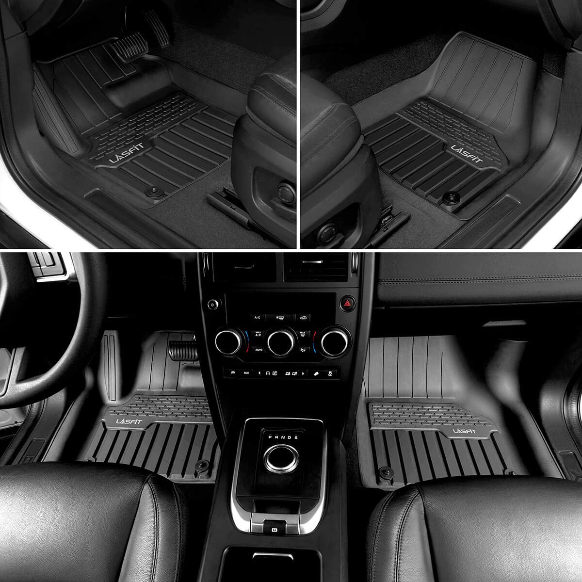 LASFIT Custom Fit TPE All-Weather Floor Mats for Land Rover Range Rover Velar & Jaguar F-Pace (2017-2025) - Waterproof Car Floor Liners 1st & 2nd Row - Black - Perfect for Off-Roading, Daily Commute & Family Road Trips