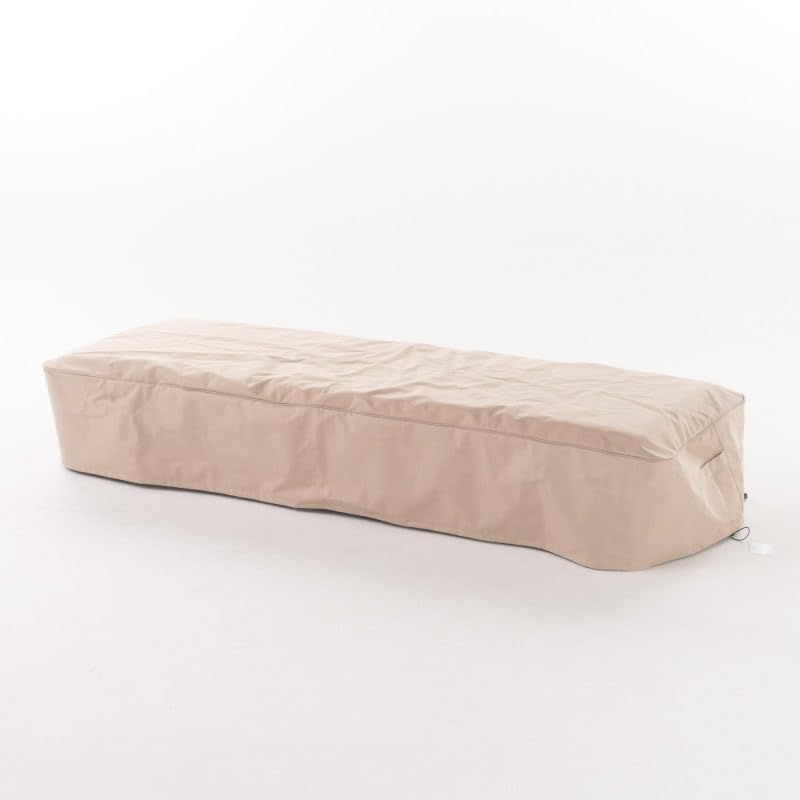 Waterproof Heavy Duty Outdoor Chaise Lounge Cover - Beige Patio Furniture Protector for Sun, Rain & Snow - Perfect for Poolside, Deck, Garden & Backyard Use