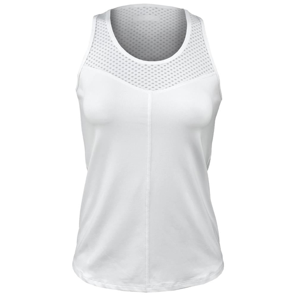 Lija Women's Essentials Force Tank Top - Breathable Workout Shirt for Yoga, Running & Gym | White Athletic Tee for Active Lifestyle