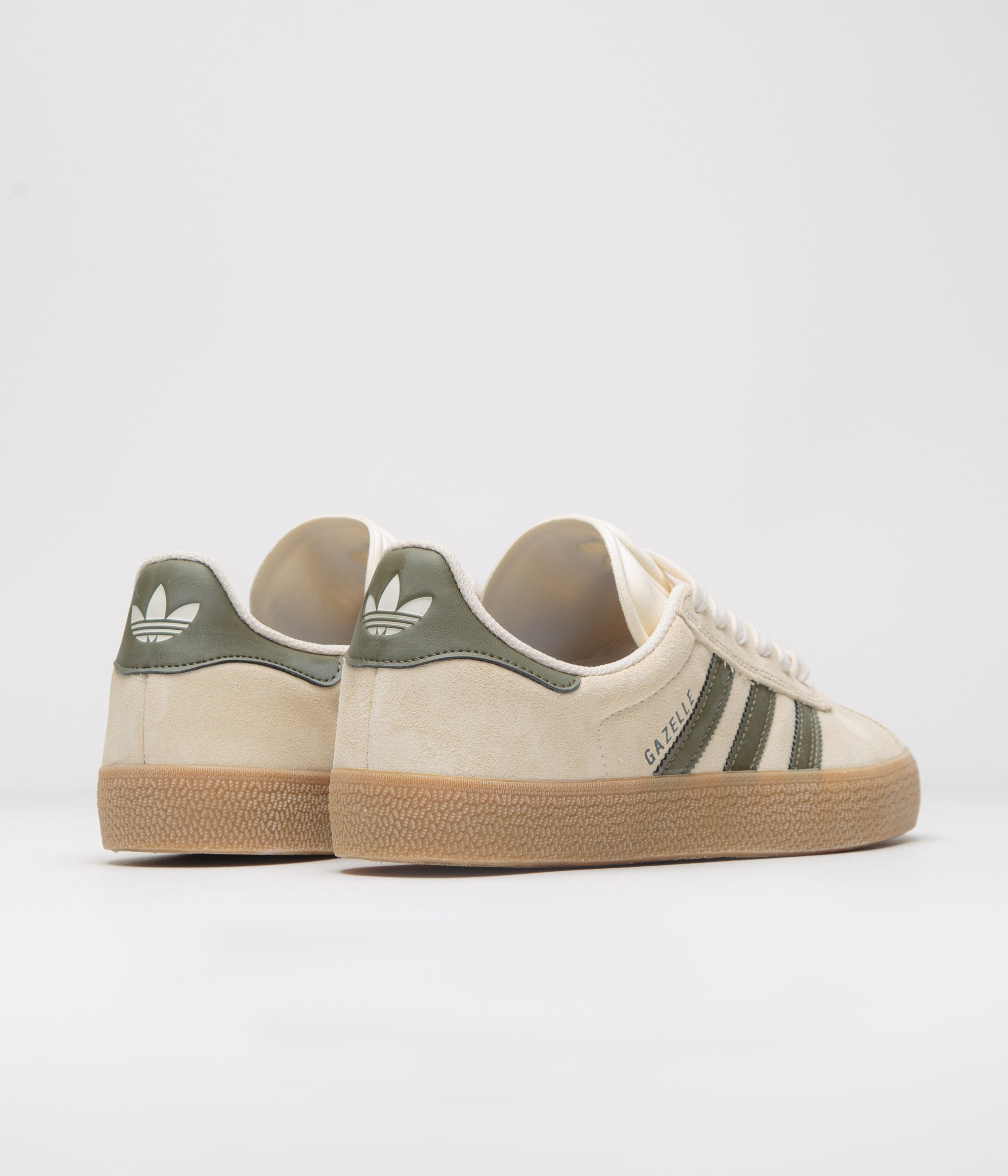 Adidas Gazelle ADV Sneakers - Ecru Tint/Focus Olive/Gum - Classic Comfortable Running & Casual Shoes for Men & Women | Perfect for Gym, Workout, Streetwear Fashion