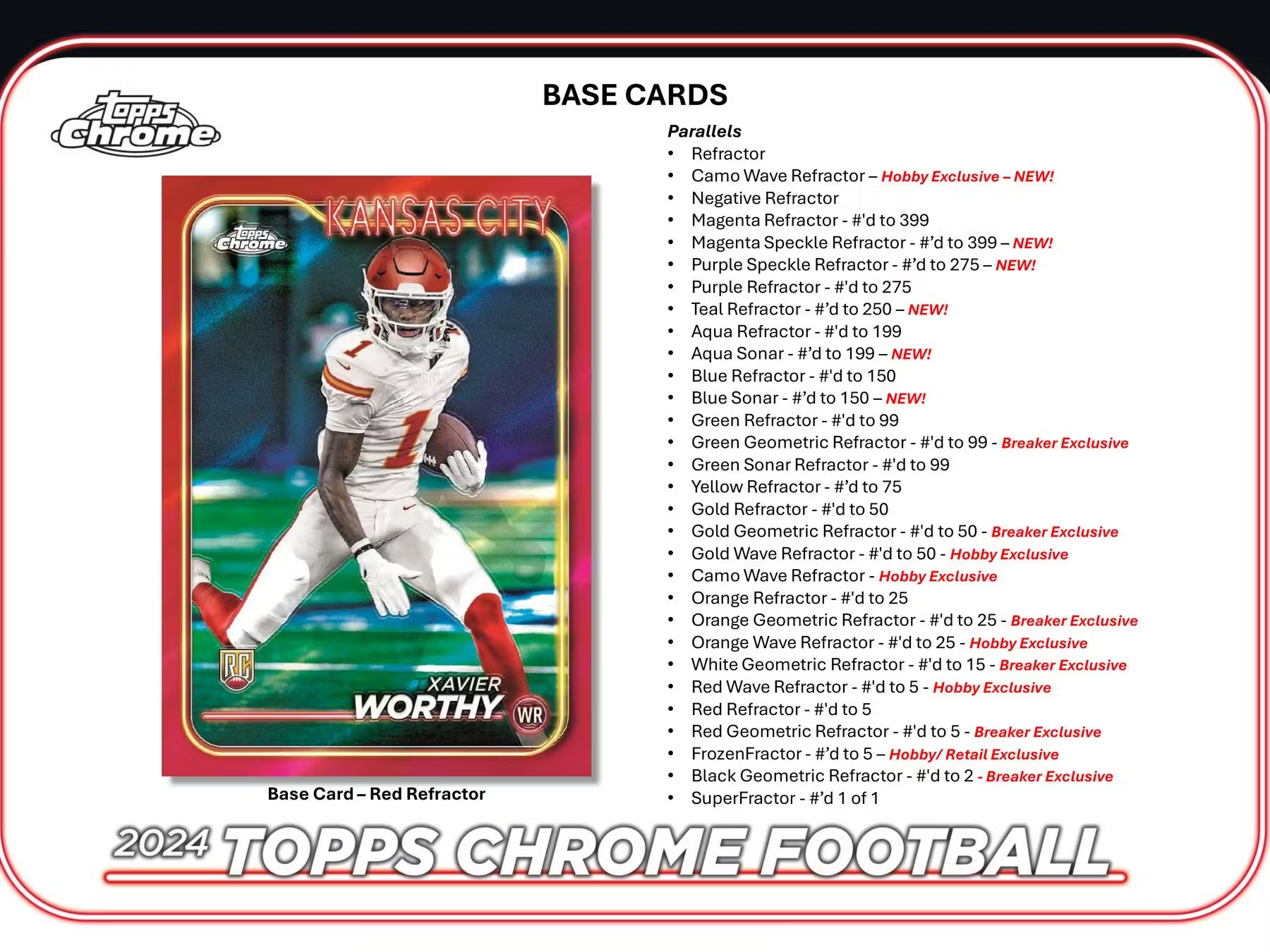2024 Topps Chrome Football Hobby Box - Premium NFL Trading Cards Collection for Collectors & Investors - Perfect for Sports Memorabilia, Fantasy Football, and Gift Giving