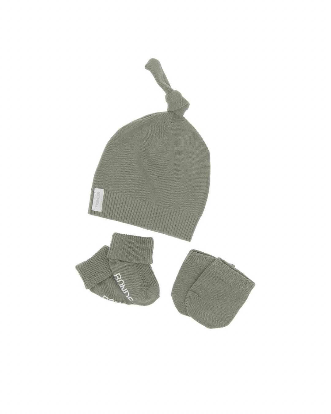 Bonds Baby Newbies Newborn Hat Mittens & Booties Set - Soft Cotton Infant Winter Accessories for Newborns 0-3 Months | Khaki Stone | Perfect for Baby Shower Gifts & Newborn Photography