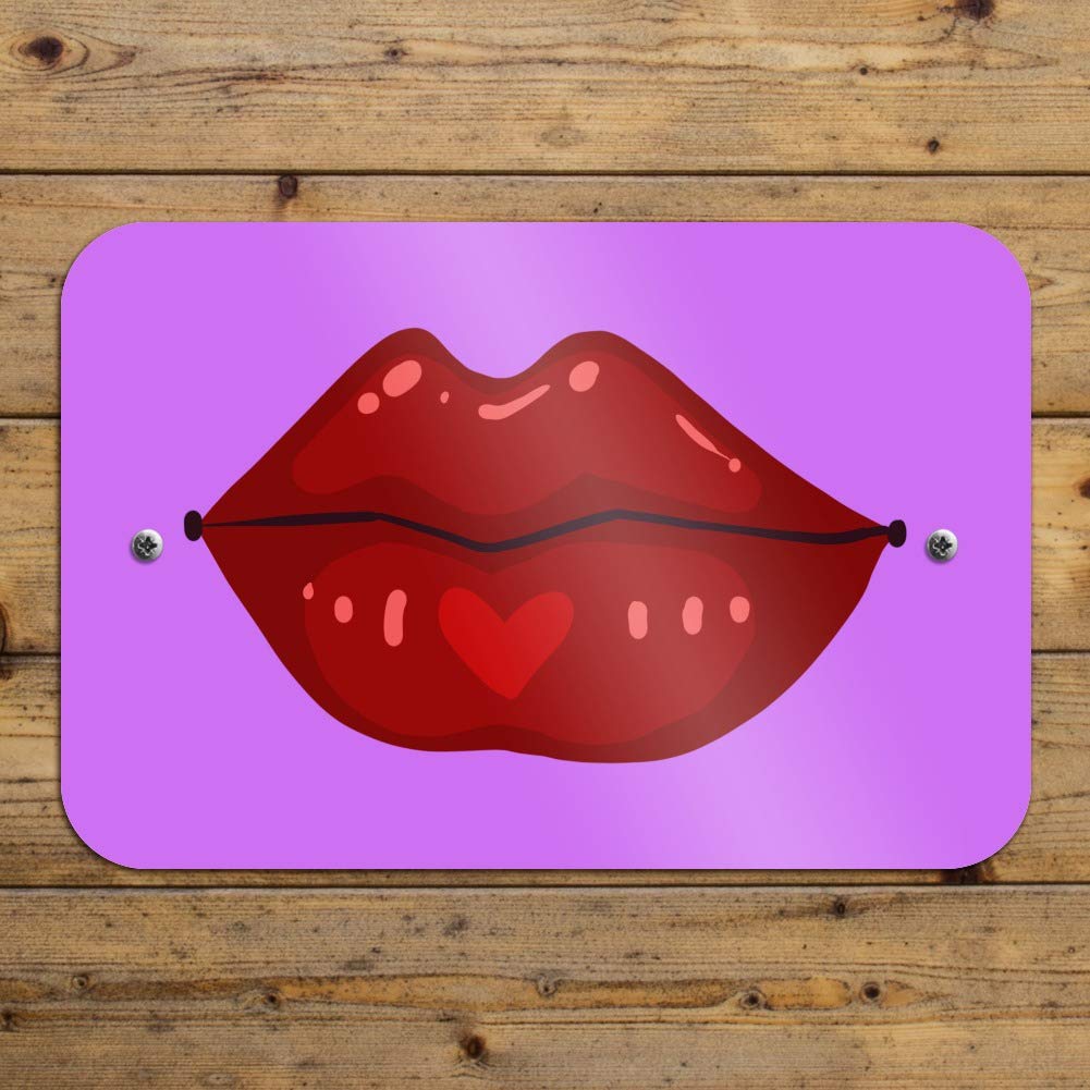 Juicy Luscious Lips Wall Art Sign - Graphic Home & Office Decor for Women's Spaces, Salons, Beauty Studios - Perfect for Bedroom, Living Room or Business Interior Design