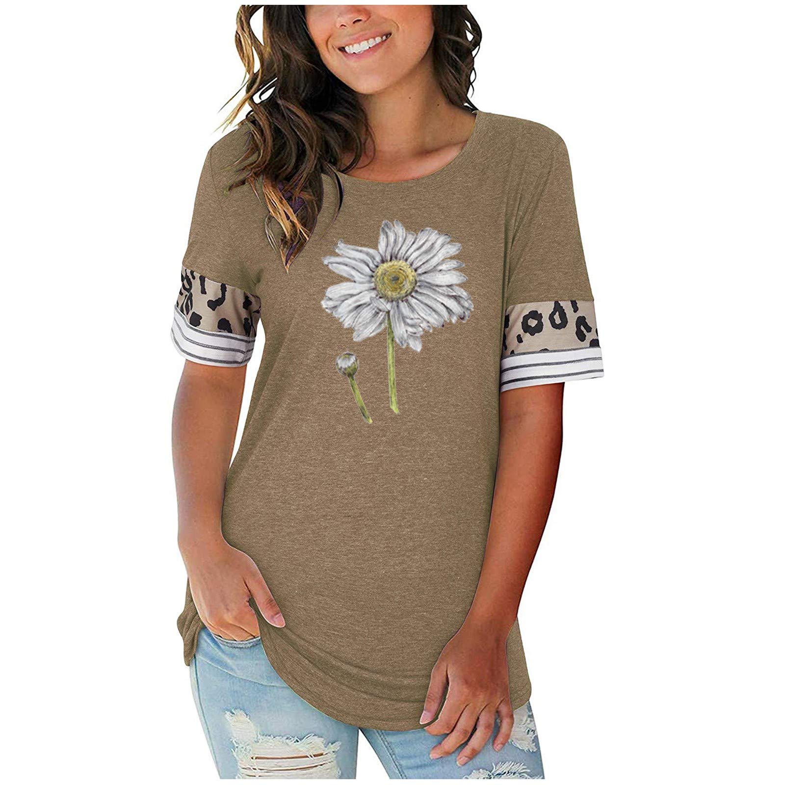 Women's Casual Short Sleeve T-Shirt - Flowy Loose Fit Printed O-Neck Top for Ladies | Perfect for Summer Outfits, Beach Wear & Everyday Fashion