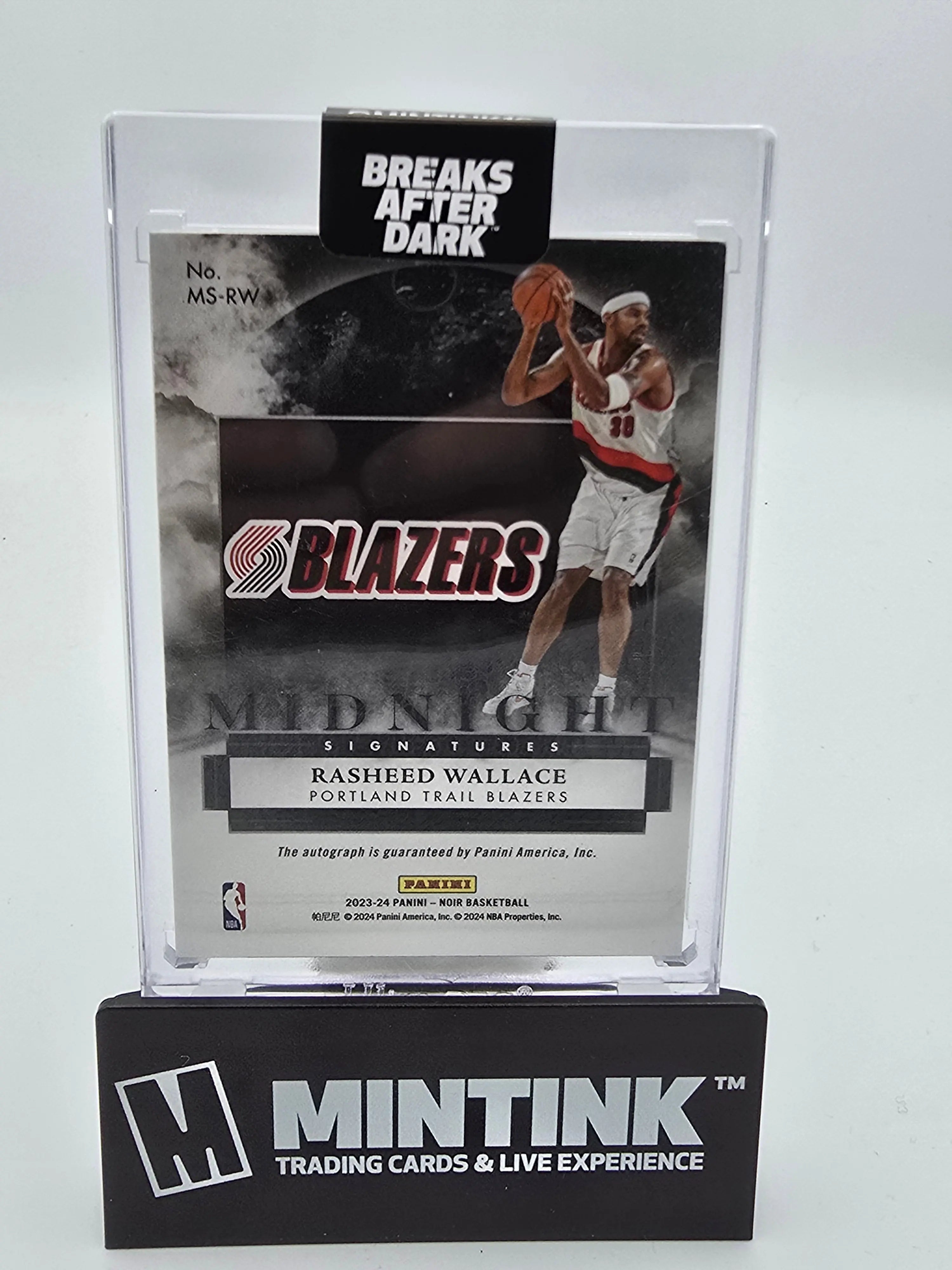 2023-24 Panini Noir Basketball Midnight Signatures Rasheed Wallace 12/25 #MS RW - Rare Autographed Basketball Card for Collectors & NBA Fans, Perfect for Display, Trading & Investment