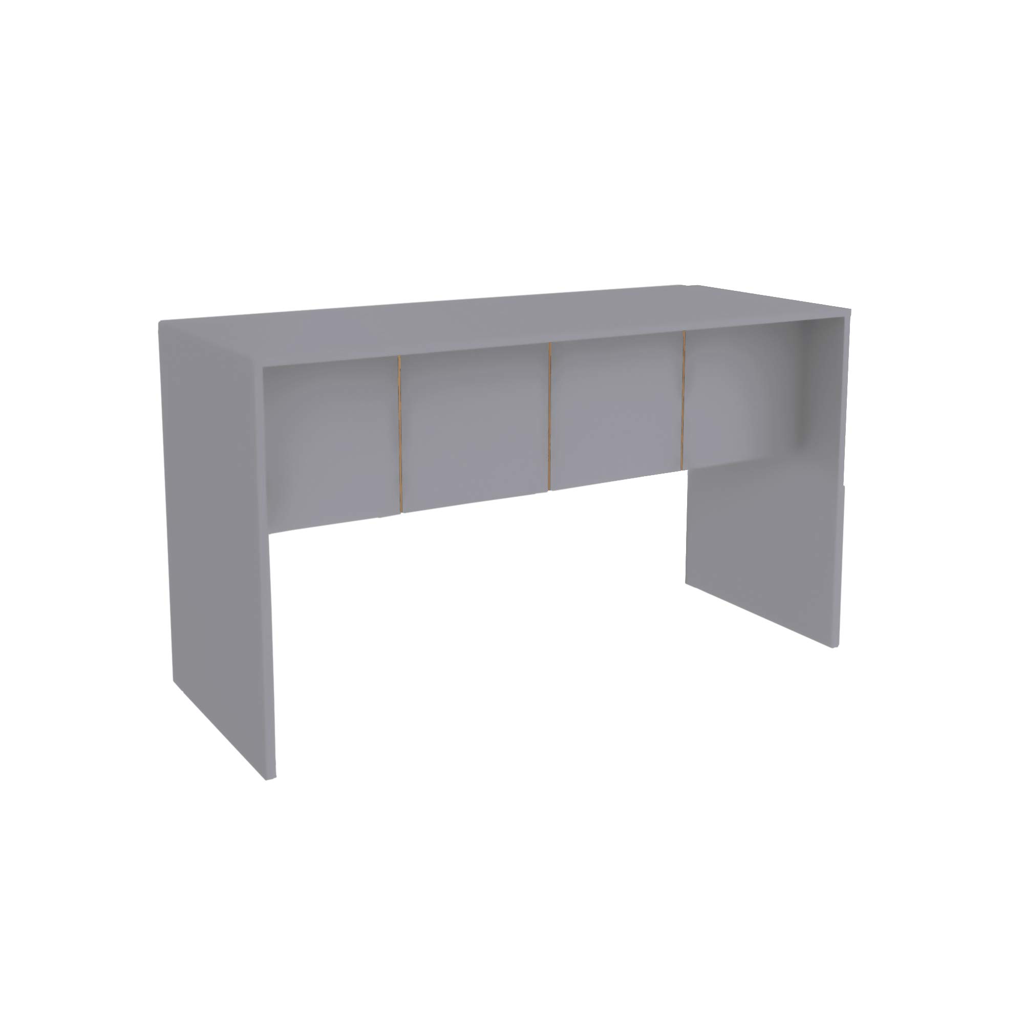 Mid Century Modern Office Desk - Manhattan Comfort Cornelia Modular Computer Table with Spacious Top & Footrest, 53.15