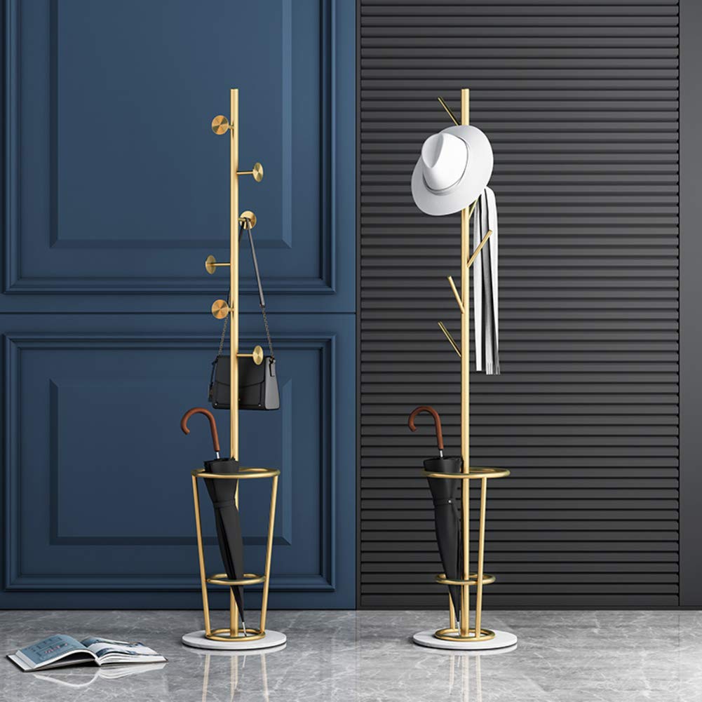 Free Standing Coat Rack with Umbrella Stand - 6 Hooks Entryway Organizer for Jackets, Hats, Handbags & Accessories (170cm Tall) - Perfect for Hallway, Foyer & Home Entry Organization