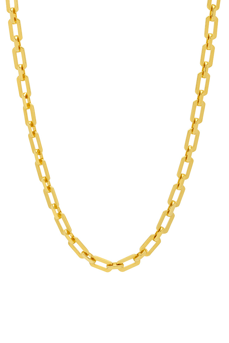 Square Link T Bar Necklace - Sterling Silver or Gold Plated Minimalist Chain for Women - Perfect for Layering, Everyday Wear & Gift Giving