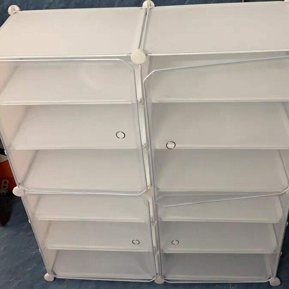 TFCFL 3-Tier Shoe Storage Organizer with 12 Drawers - Waterproof PP Shoe Rack Shelf Unit for Closet & Entryway Organization - Perfect for Storing Sneakers, Sandals & Boots (White)