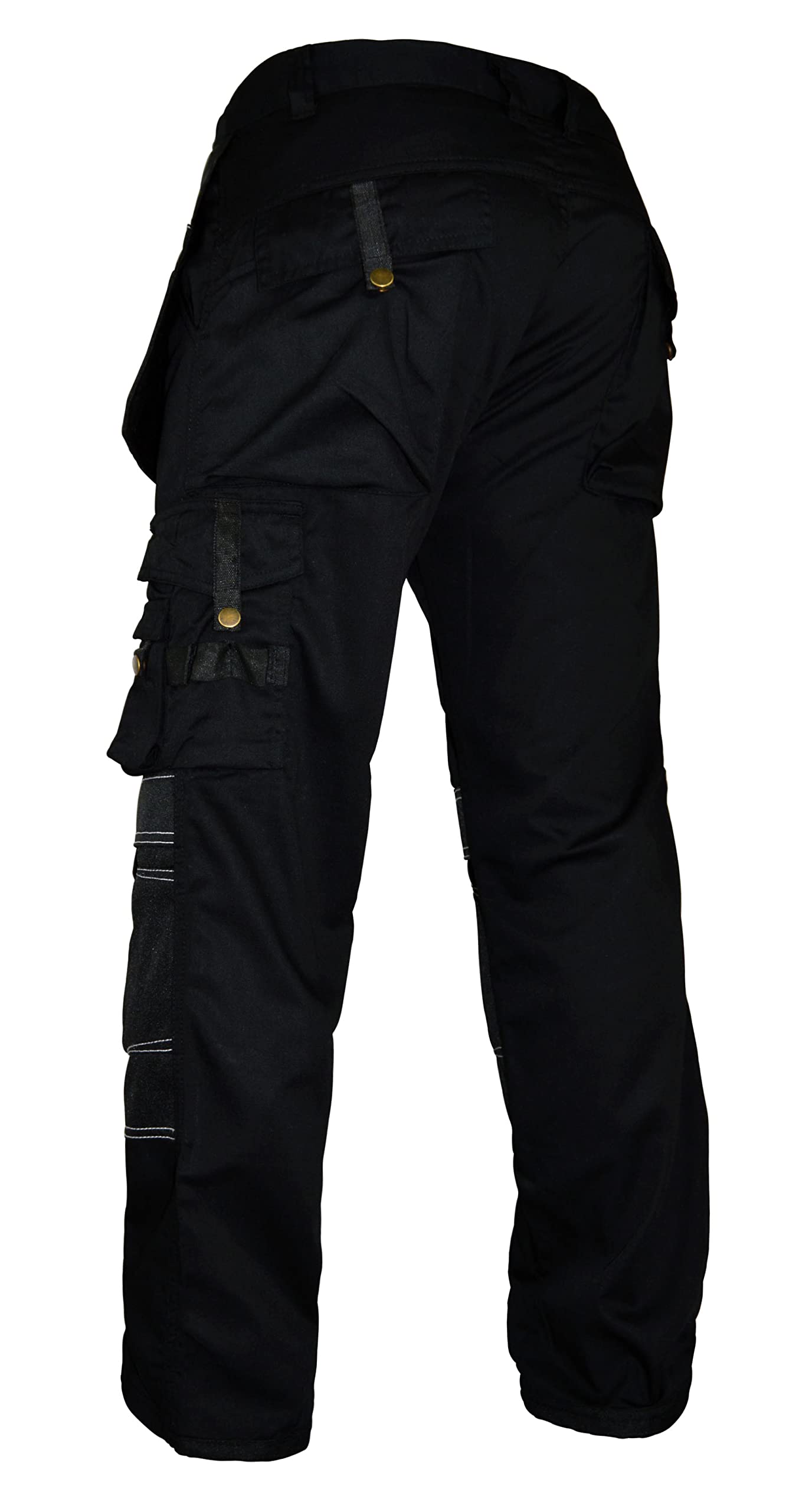 FASHIO FF Men's Cordura Work Pants - Tactical Trousers with Utility Tool Pockets, Heavy Duty Reinforced Carpenter Safety Pants for Construction, Hiking & Outdoor Activities